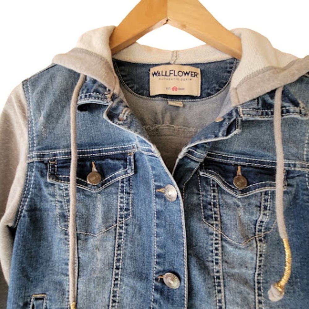 Wallflower Jr Denim/Gray hooded jacket - Picture 3 of 7